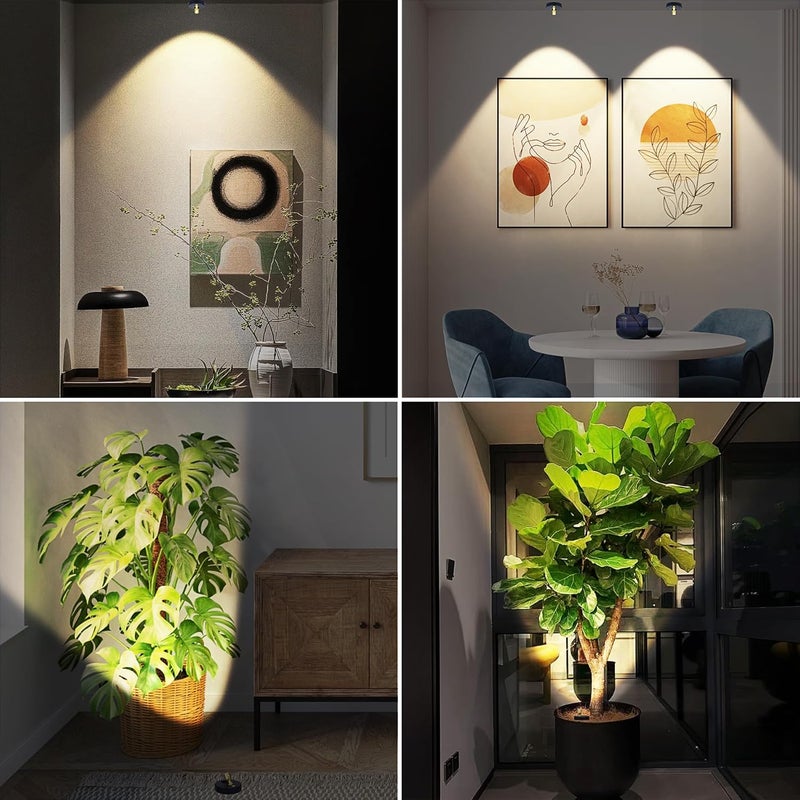 Arixinks Rechargeable Wireless Battery Spotlight Indoor for Plant Trees at Home Remote Control with 3 Colors Lighitng Mini Dimmable Uplight Led Accent Wall Spot for Pictue Painting Light with Timer-off - Image 2
